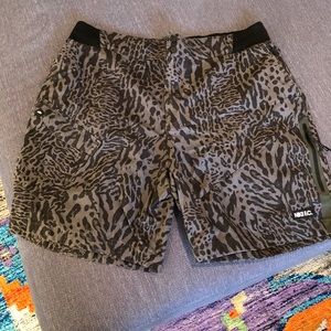 Black leopard print Nike shorts